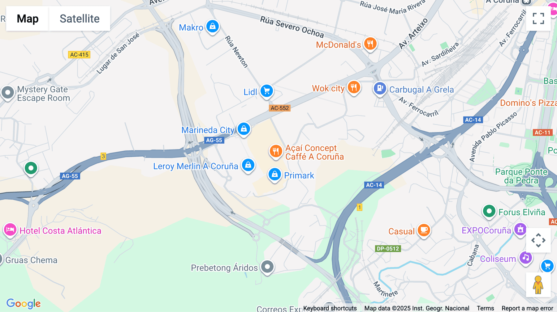 Click for interative map of Rua Newton 29, A Coruña