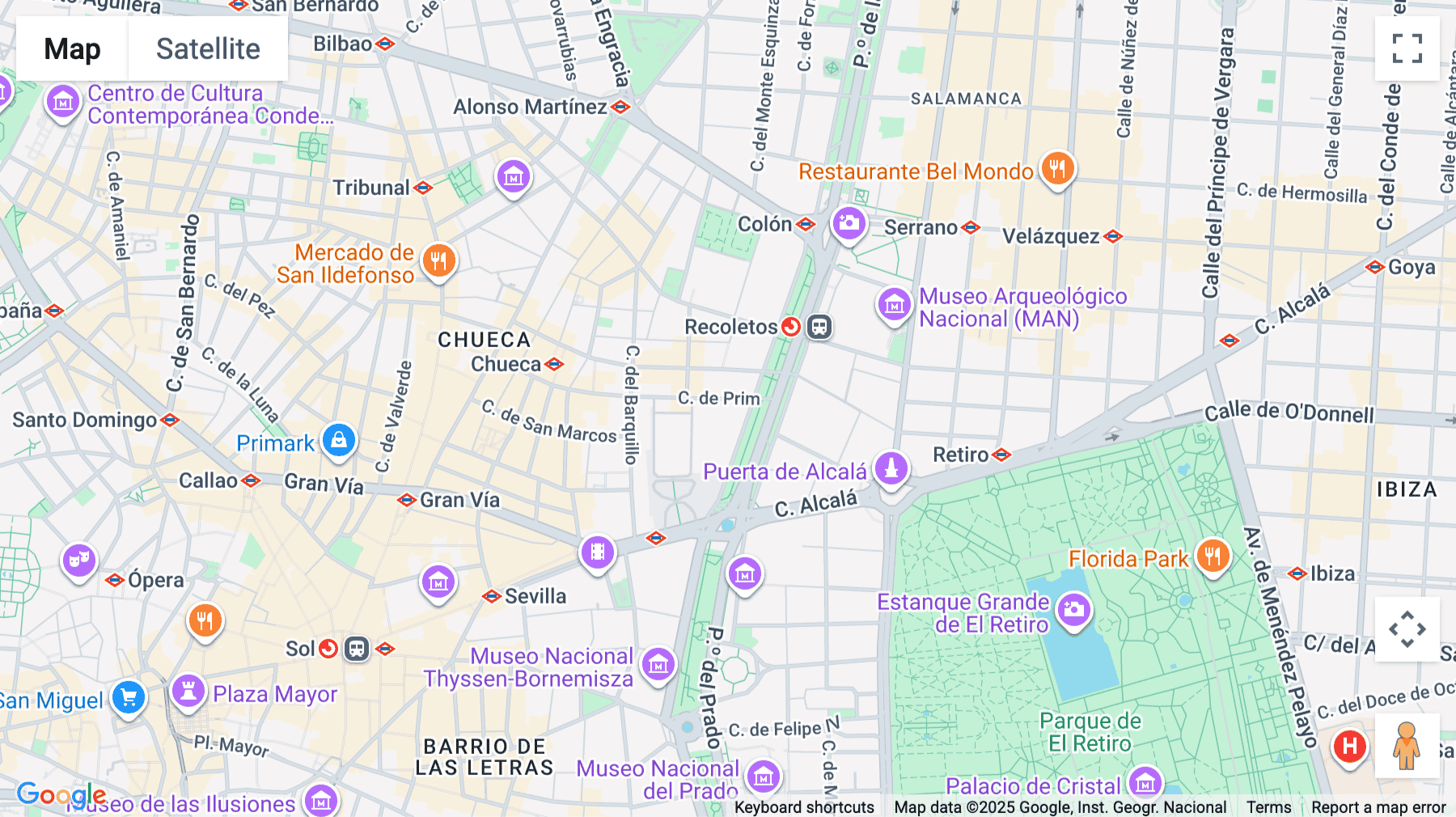 Click for interative map of 12, Calle de Prim, Madrid
