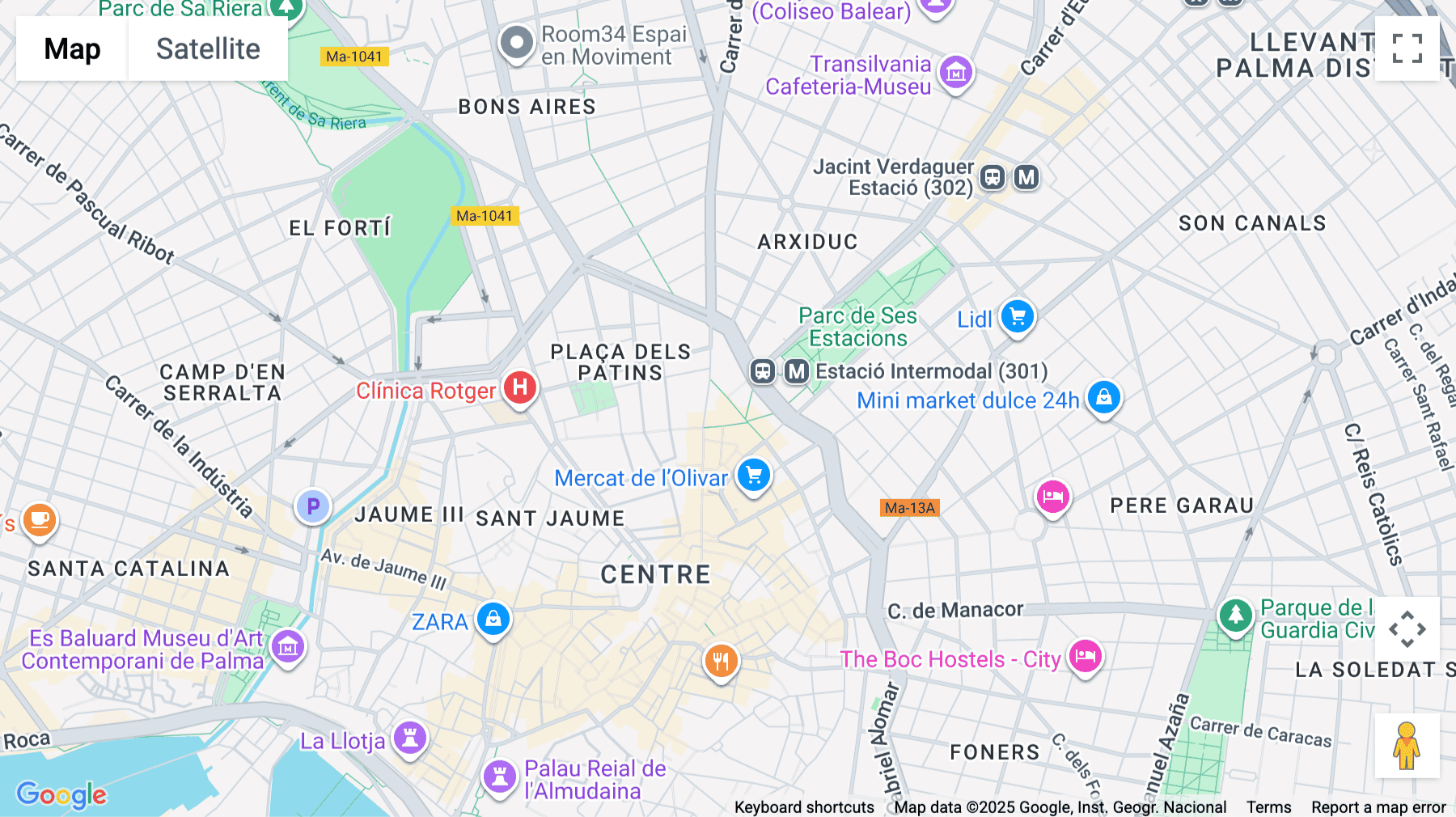 Click for interative map of Plaza España, 1 2n door, Palma (Palma de Mallorca)