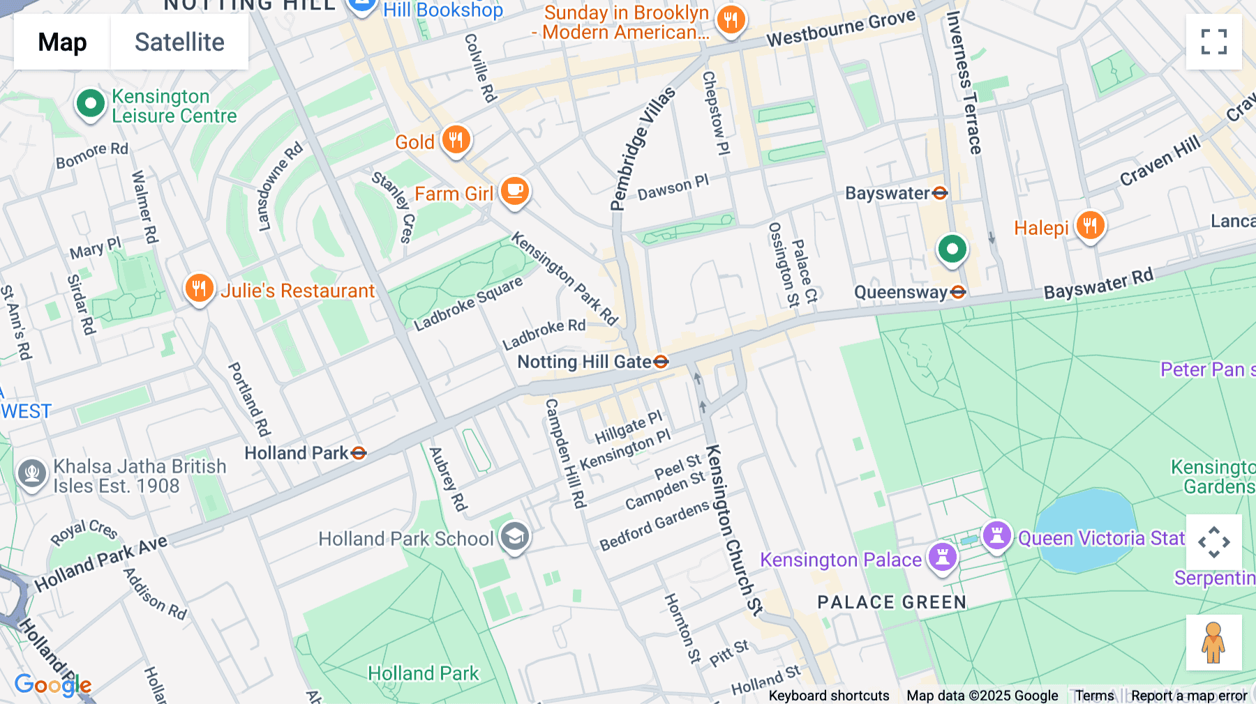 Click for interative map of 9 Pembridge Road, London