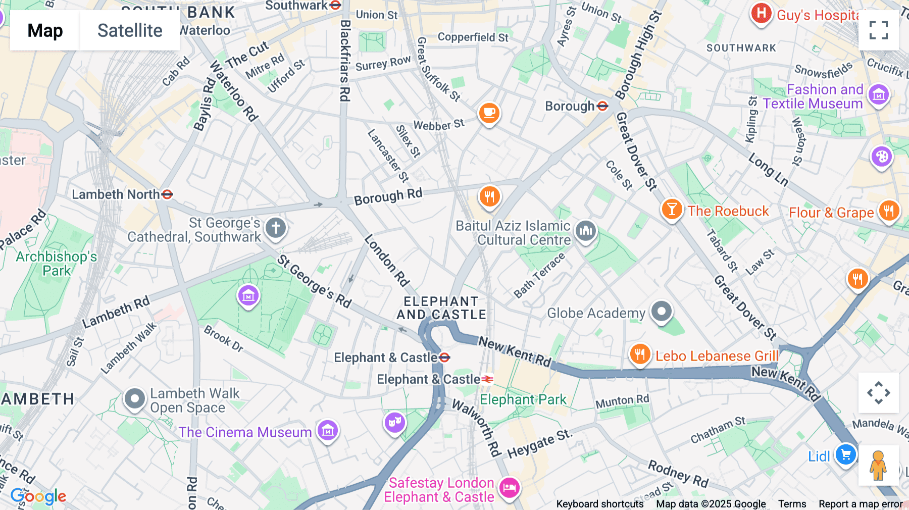 Click for interative map of 241 Southwark Bridge Road, London