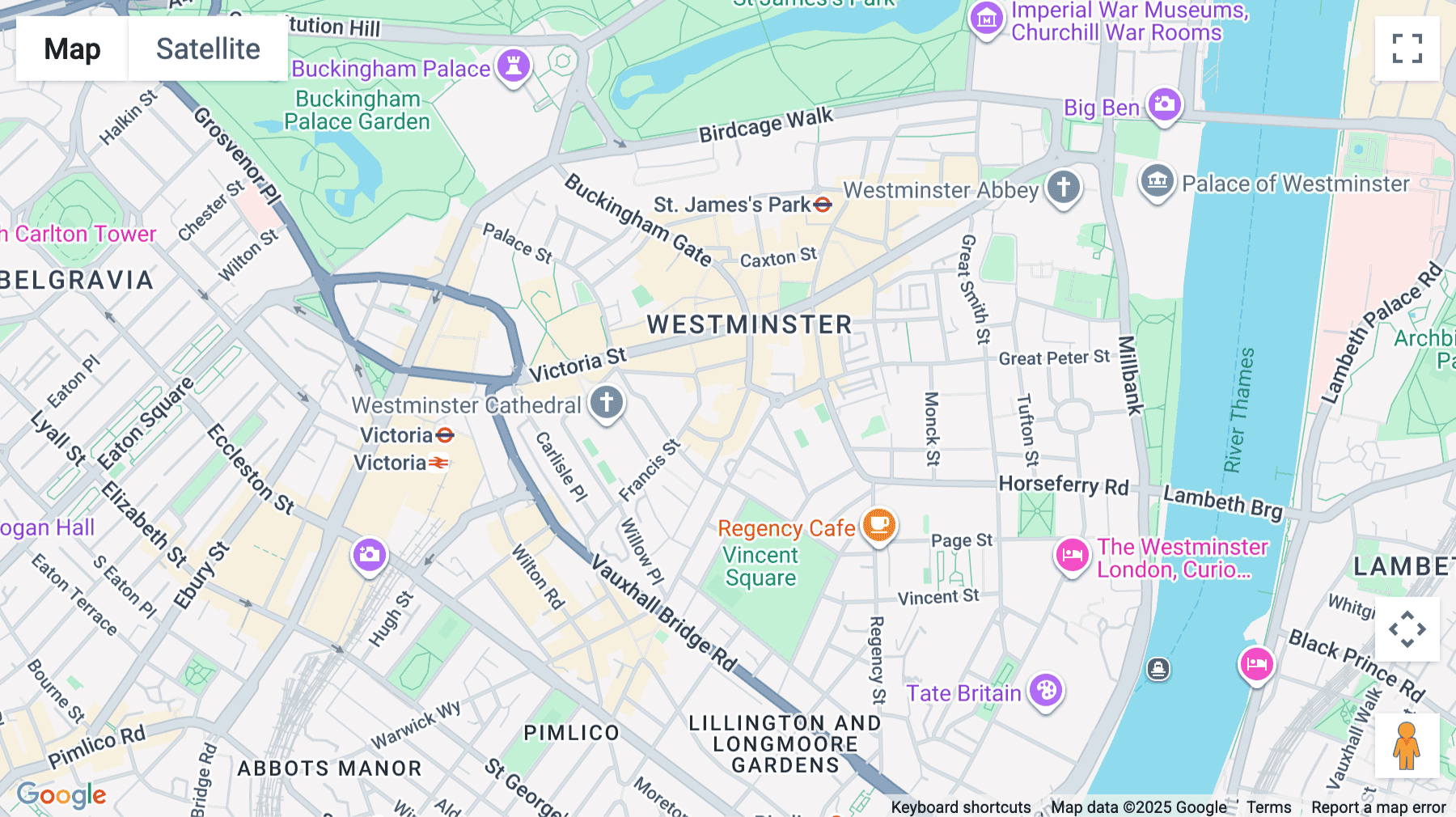 Click for interative map of 6-8 Greencoat Place, London