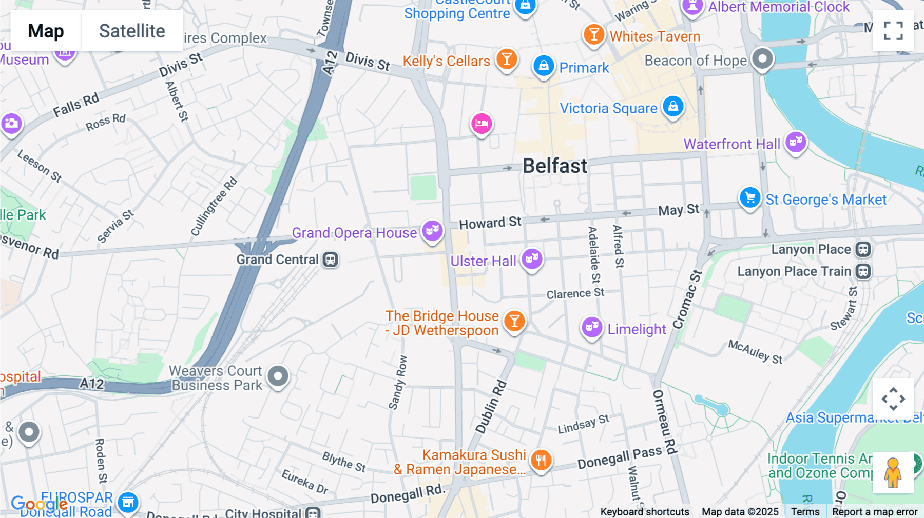 Click for interative map of 32-36 Great Victoria Street, 1st and 2nd Floors, Belfast
