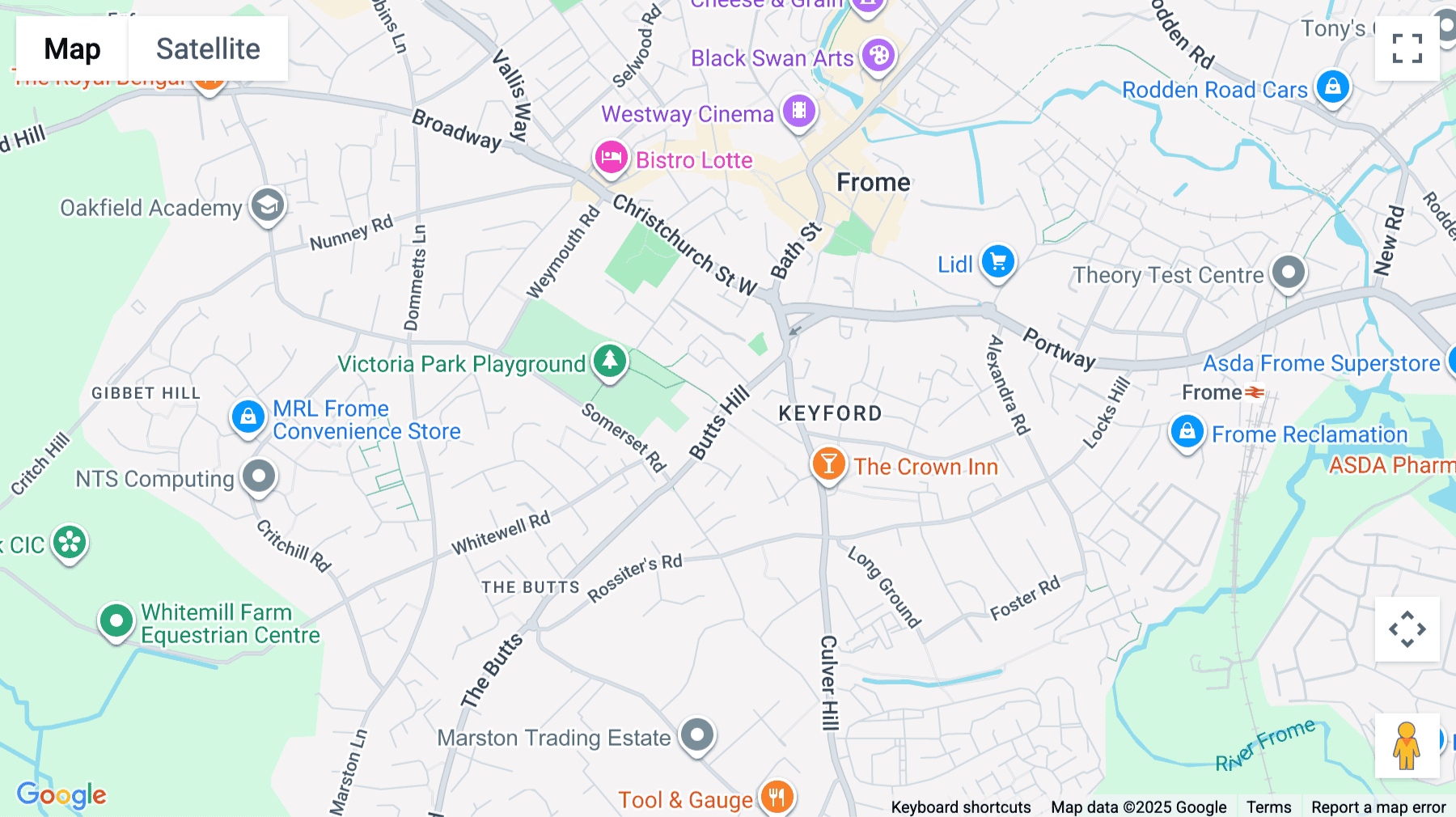 Click for interative map of Butts Hill, Frome