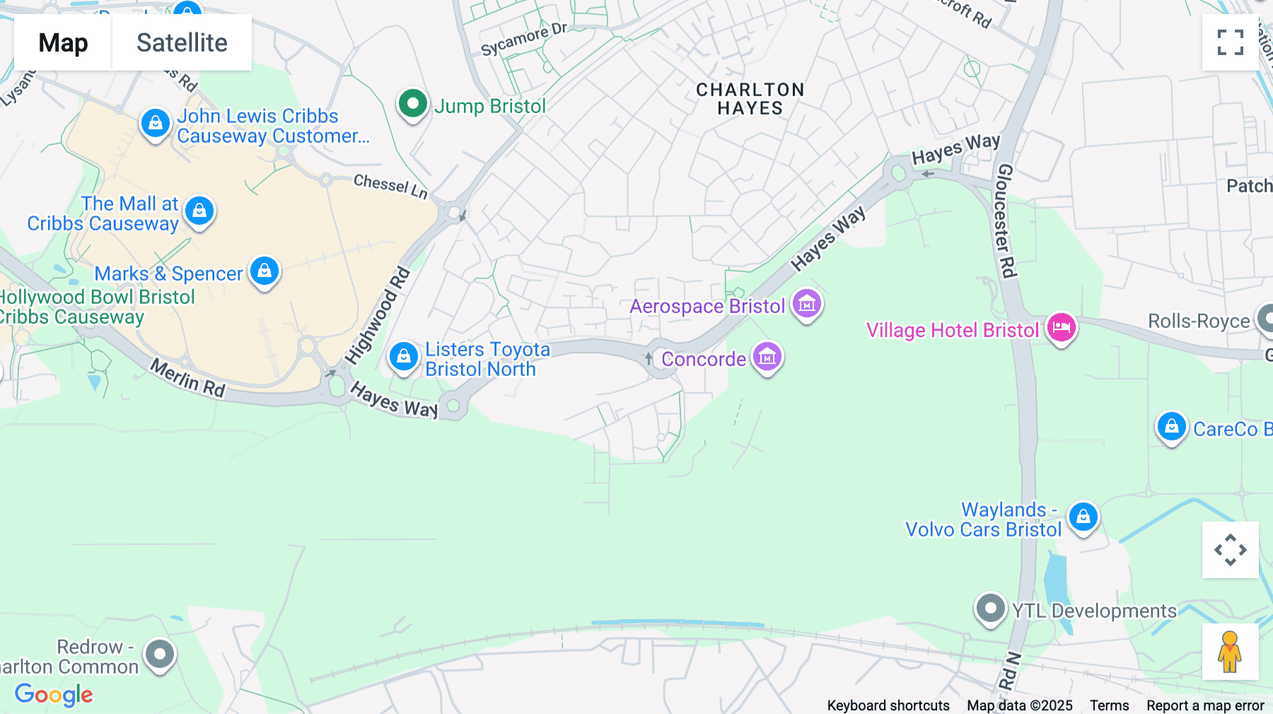 Click for interative map of Hayes Way, Bristol