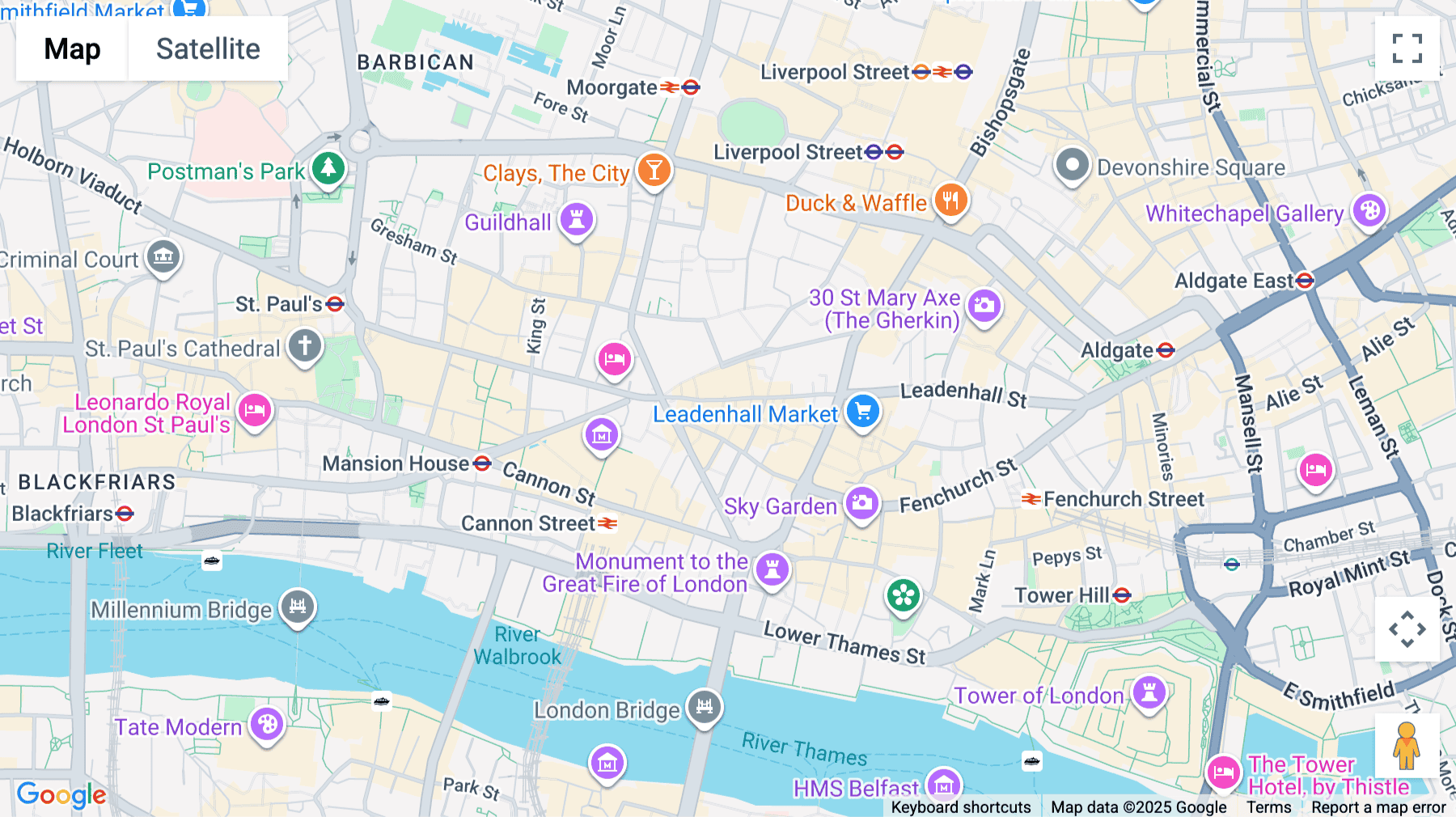 Click for interative map of Argyll No 1 Cornhill, London