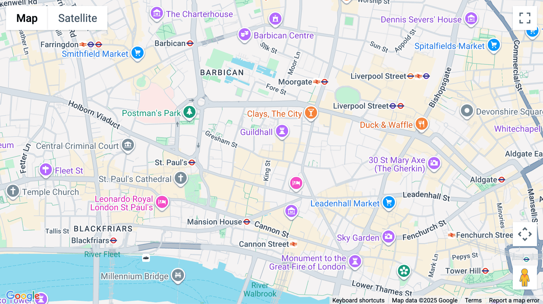 Click for interative map of Blackwell House, Guildhall Yard, London