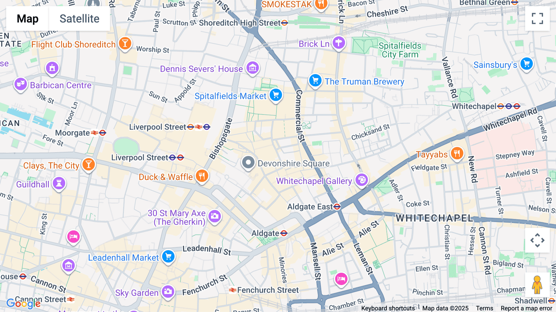 Click for interative map of Coppergate House, 16 Brune Street, London