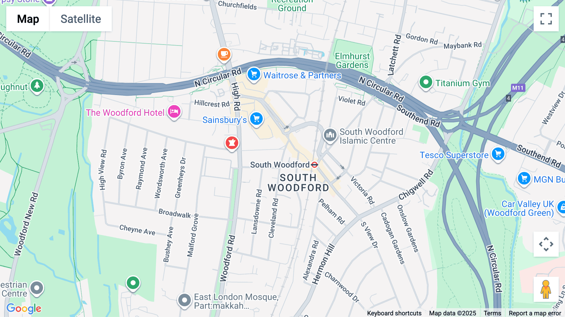 Click for interative map of 109 George Lane, South Woodford, London