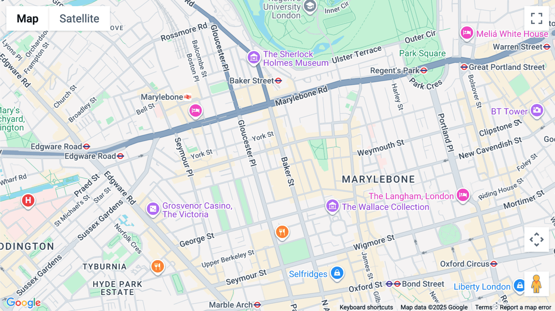 Click for interative map of 83 Baker Street, London