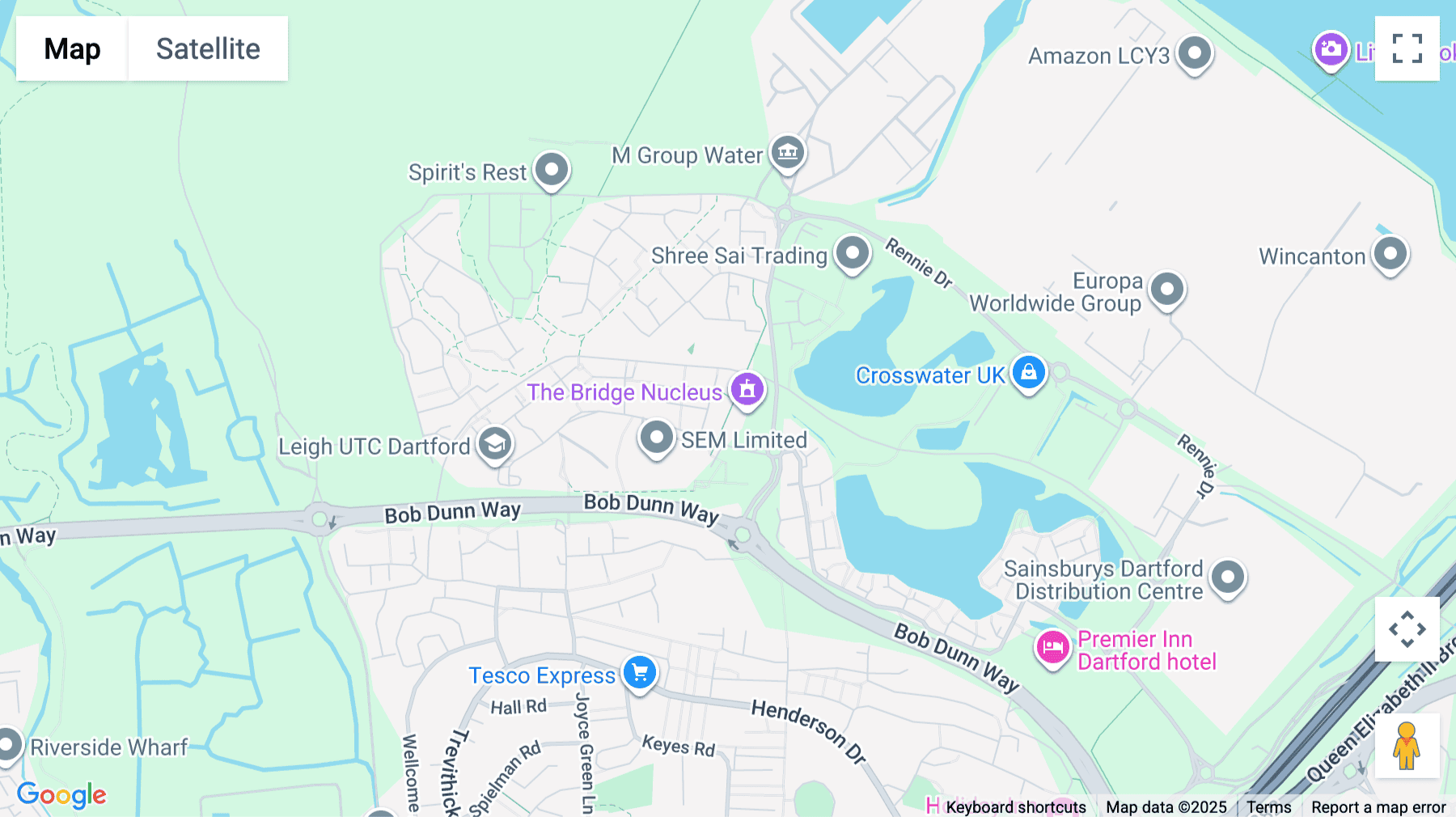 Click for interative map of Nucleus at The Bridge, Brunel Way, Dartford