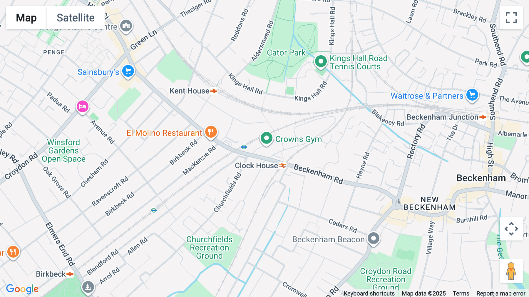 Click for interative map of 2 Thayers Farm Road, Beckenham