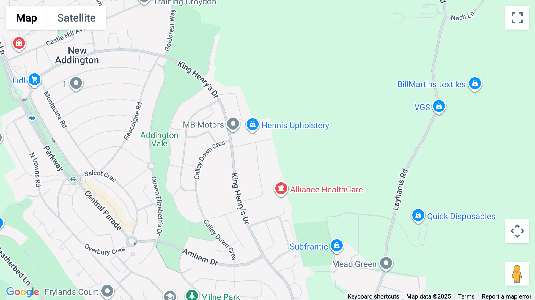 Click for interative map of Addington Business Centre, Vulcan Way, New Addington, Croydon