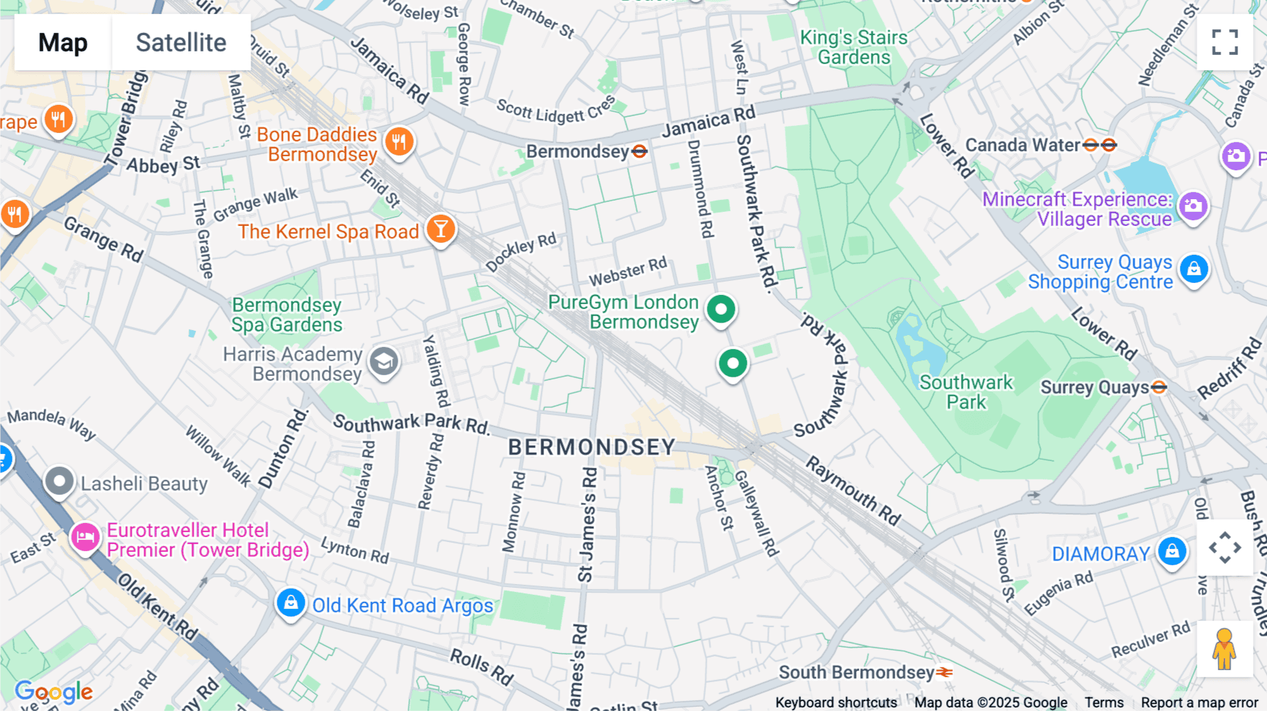 Click for interative map of Tower Bridge Business Complex, The Biscuit Factory, 100 Clements Road, London SE16, London