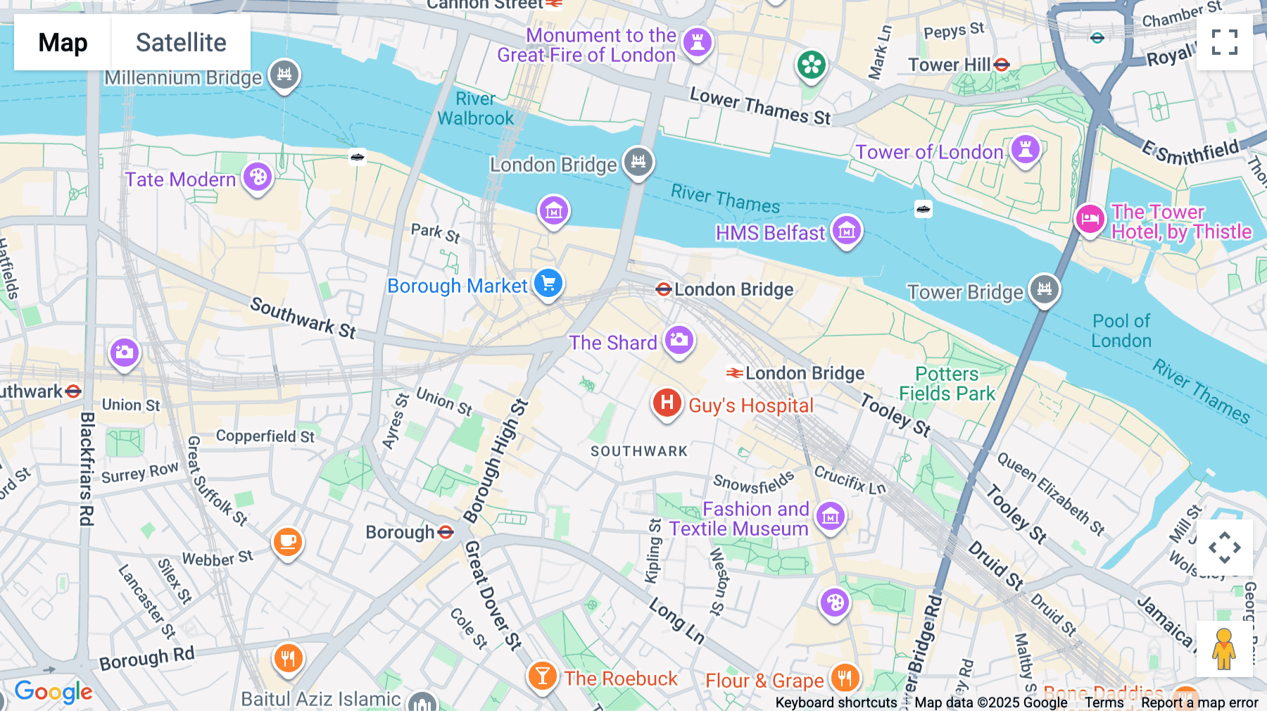 Click for interative map of 8 St Thomas Street, Bankside, Southwark, London