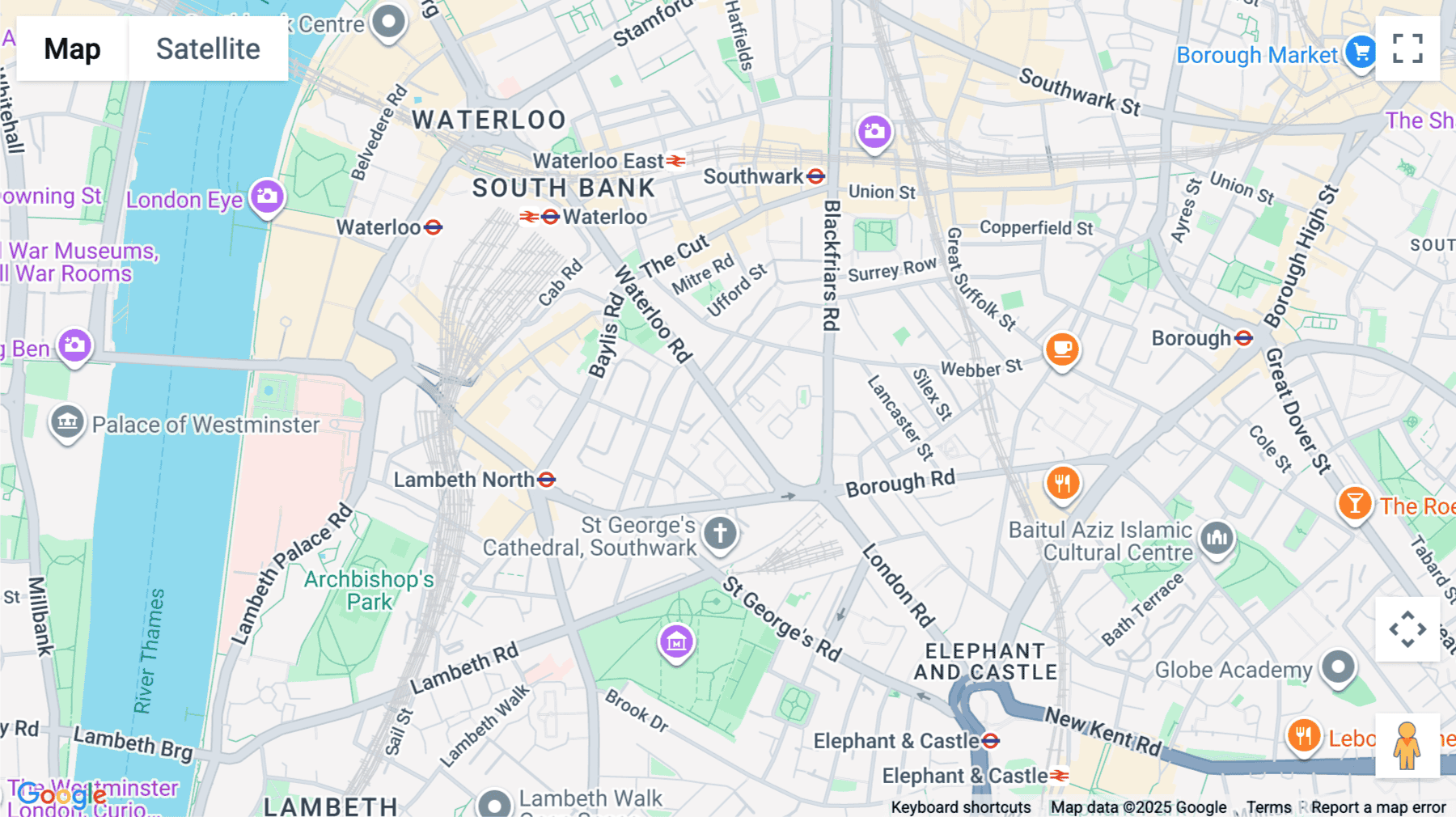 Click for interative map of Waterloo House, 207 Waterloo Road, London