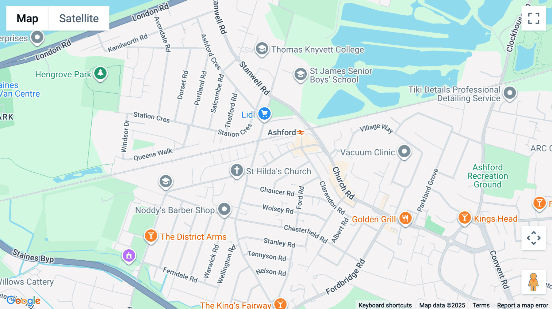 Click for interative map of 21 Woodthorpe Road, Ashford, Ashford