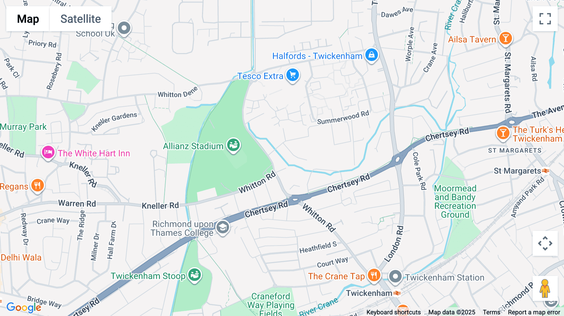 Click for interative map of 30 Rugby Road, Twickenham, Twickenham