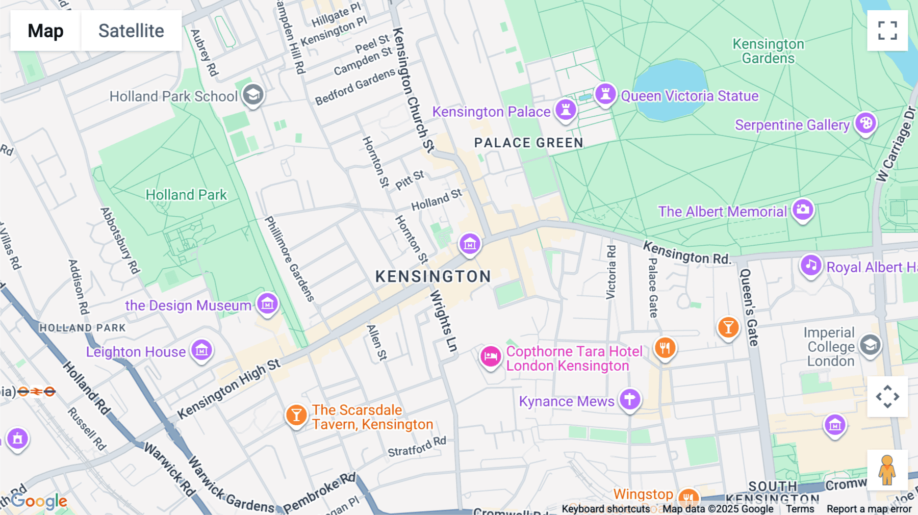 Click for interative map of 96 Kensington High Street, London