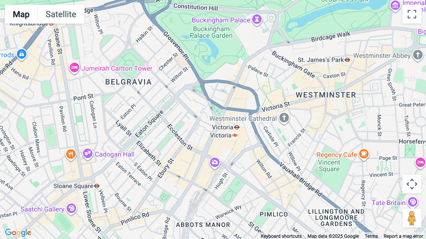 Click for interative map of 52 Grosvenor Gardens, London