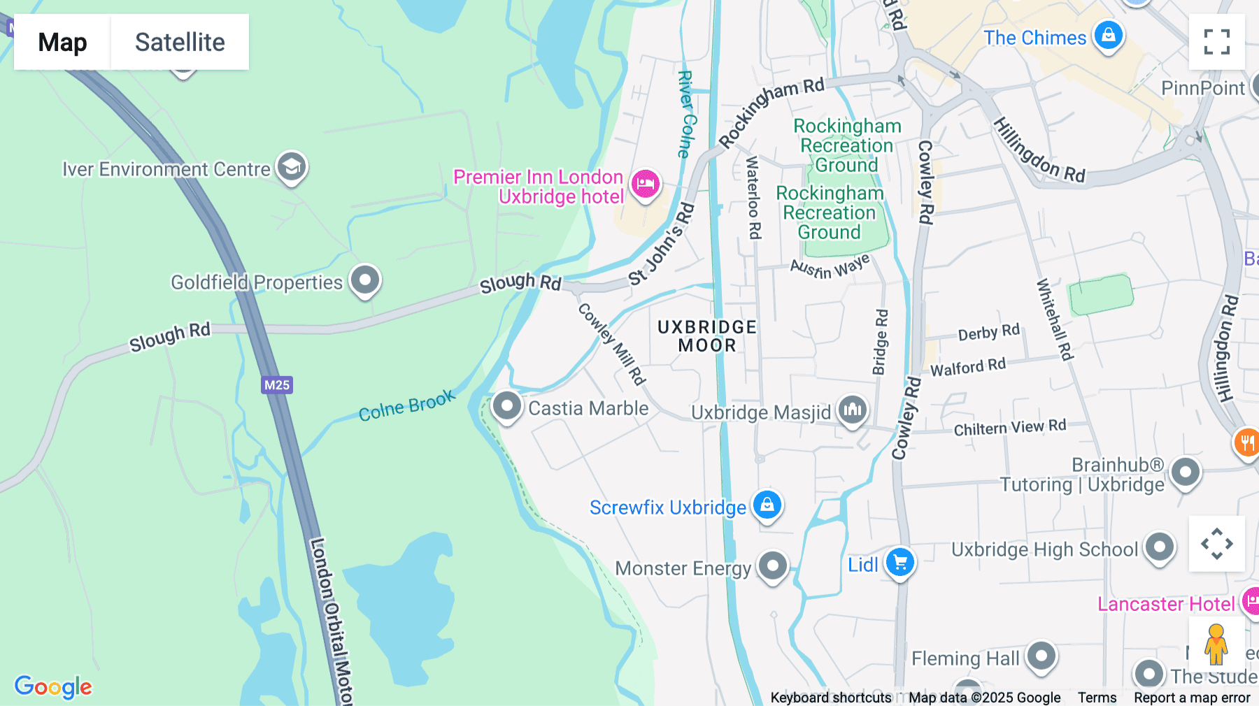 Click for interative map of Brook House, 54A Cowley Mill Road, Uxbridge, Uxbridge