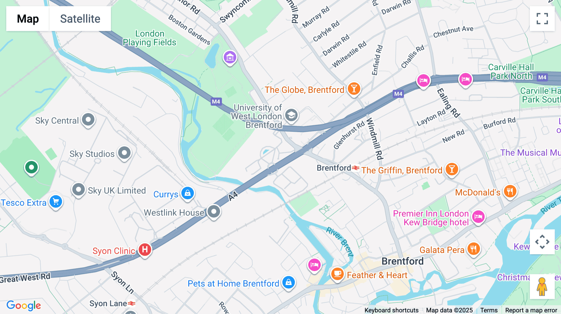 Click for interative map of 1000 Great West Road, Hounslow, Brentford