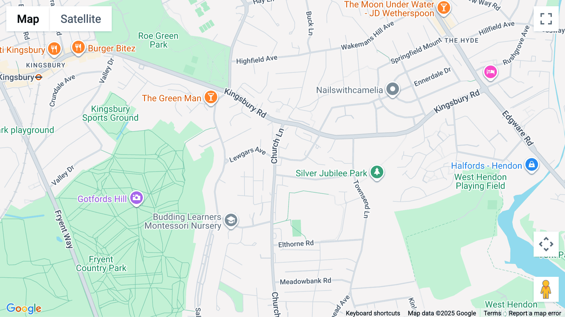 Click for interative map of Kingsbury House, 468 Church Lane, Kingsbury, London