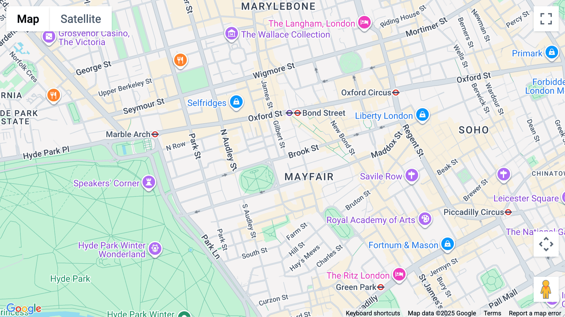 Click for interative map of 53 Davies Street,  Mayfair, London