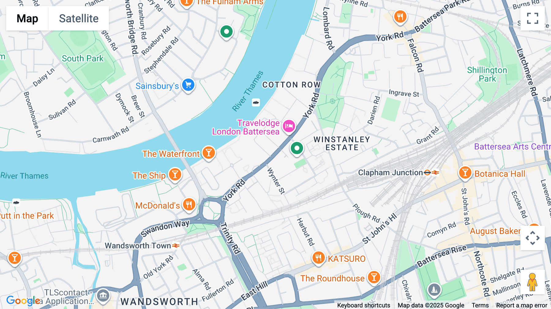Click for interative map of 248 - 250 York Road, Wandsworth, London