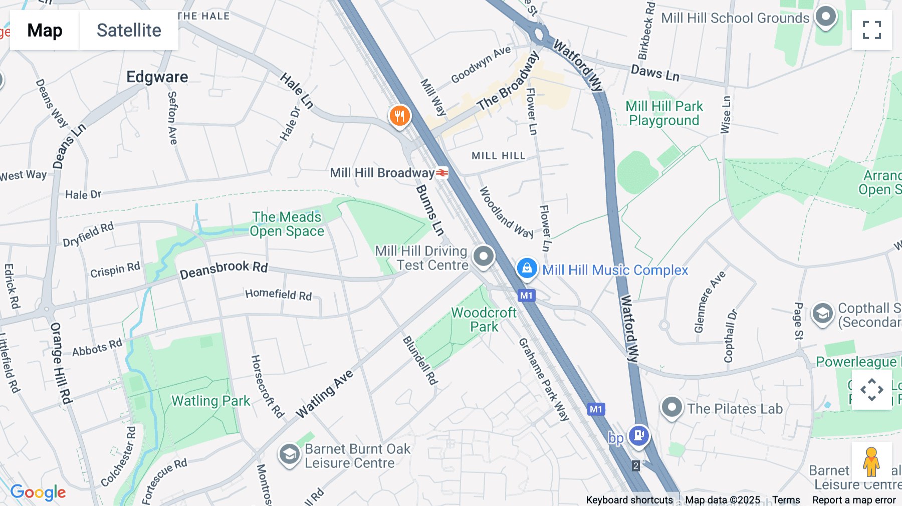 Click for interative map of Churchill House,120 Bunns Lane, London