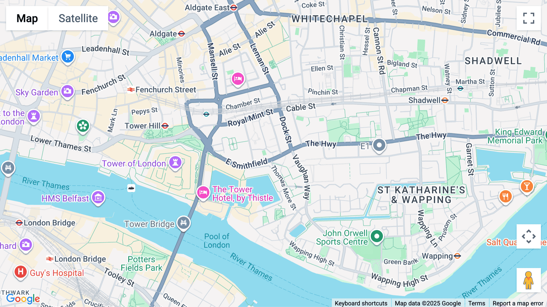 Click for interative map of Tower Bridge Business Centre, 46-48 East Smithfield, London E1W, London