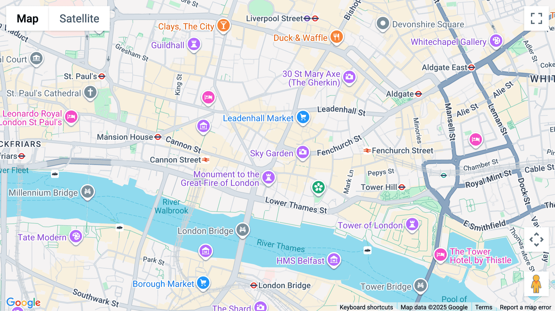 Click for interative map of 40 Gracechurch, London