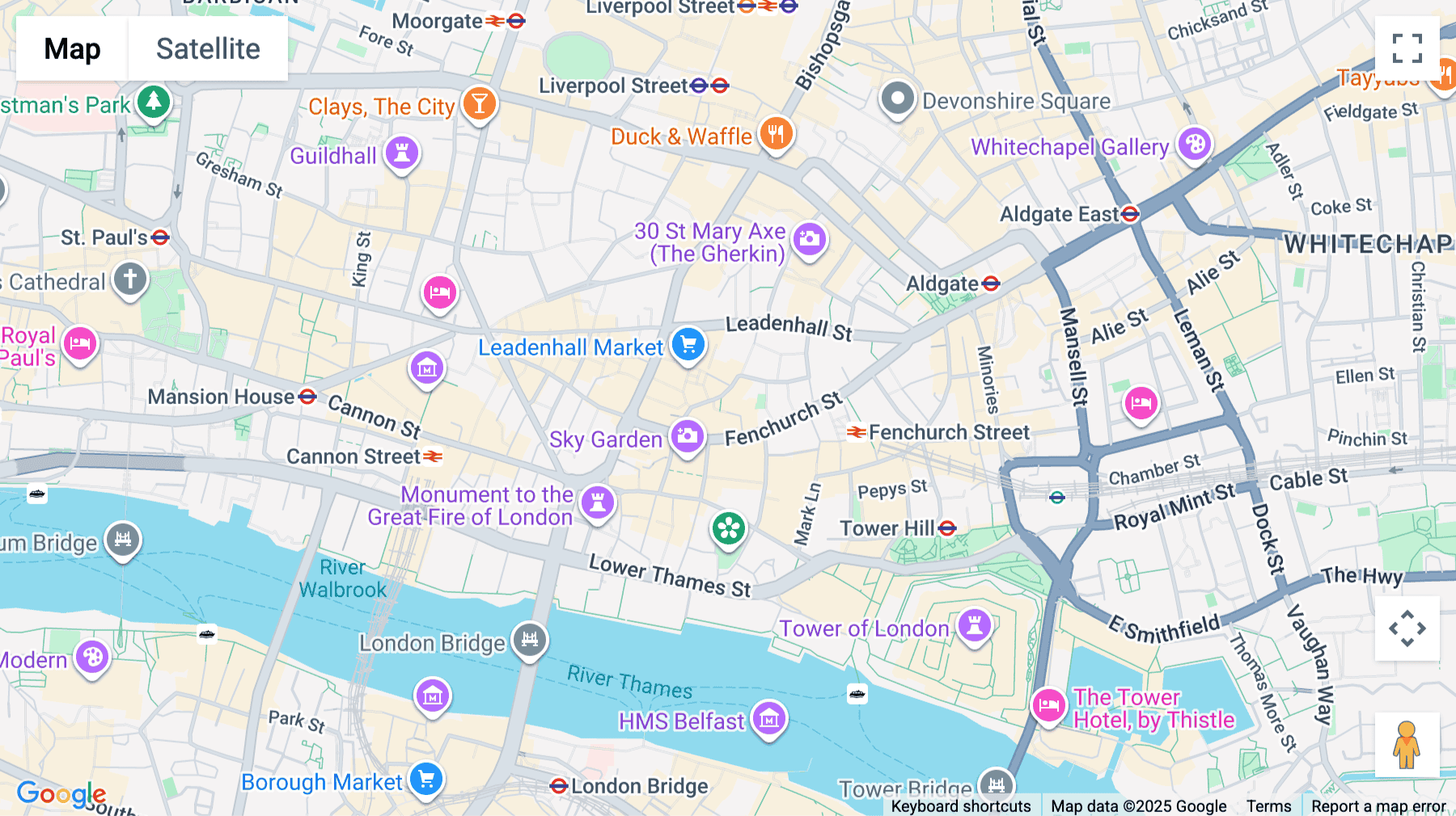 Click for interative map of 34 Lime Street, London