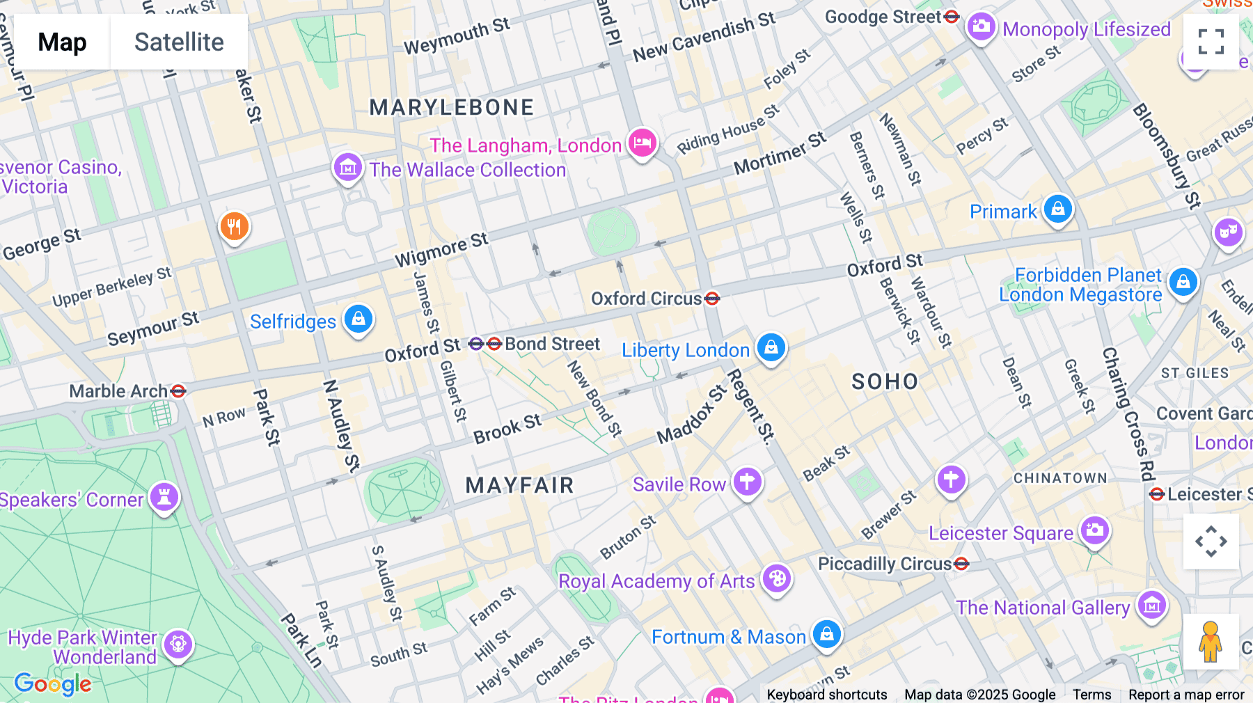 Click for interative map of Hanover Square House,  16 Hanover Square, London