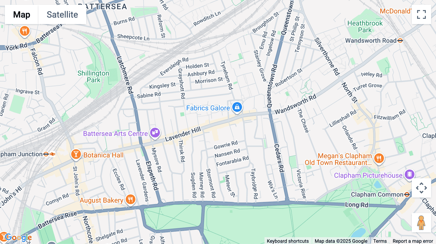 Click for interative map of Battersea Business Centre,  99-109 Lavender Hill, London