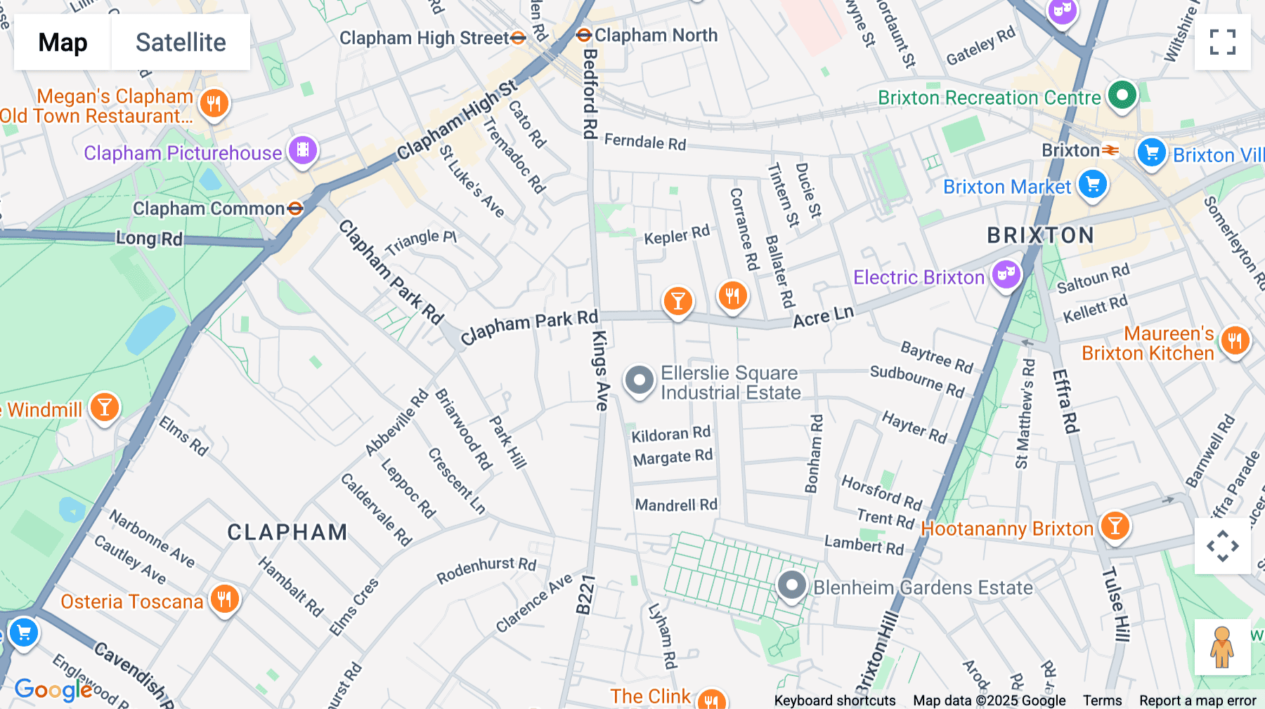 Click for interative map of 141-157 Acre Lane,  Clapham, London