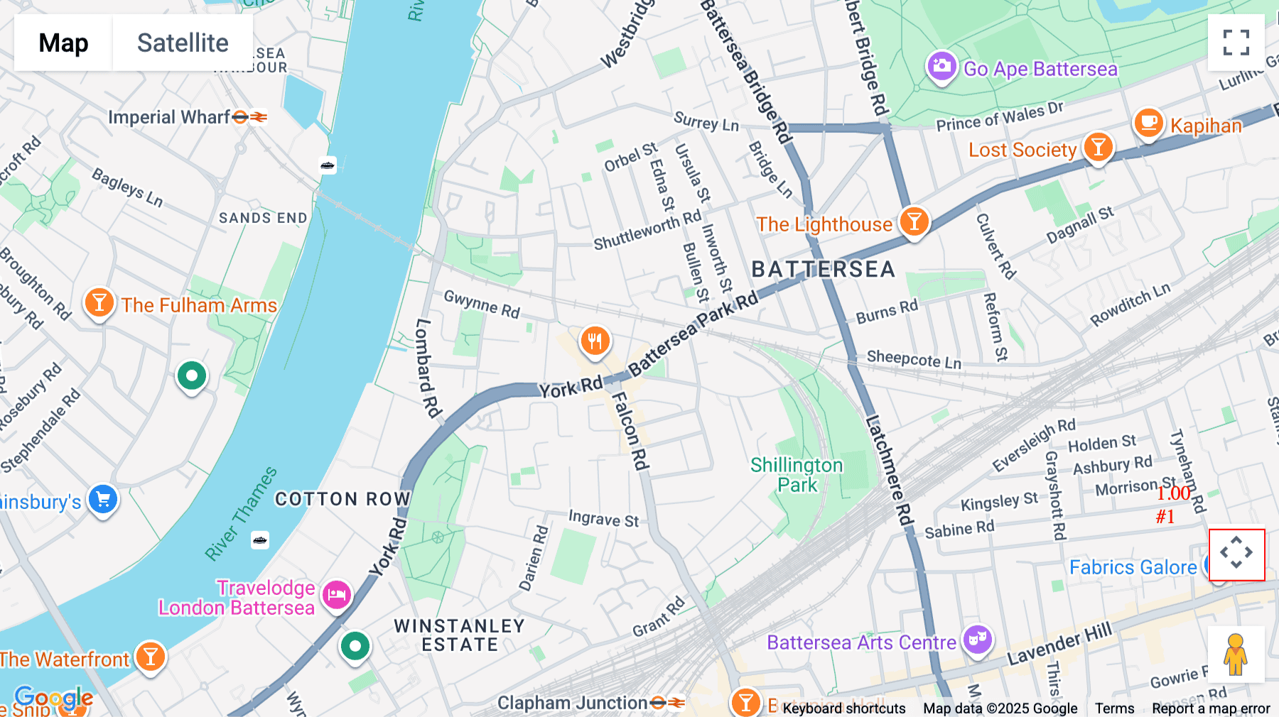Click for interative map of Penhurst House,  Battersea Park Road, London