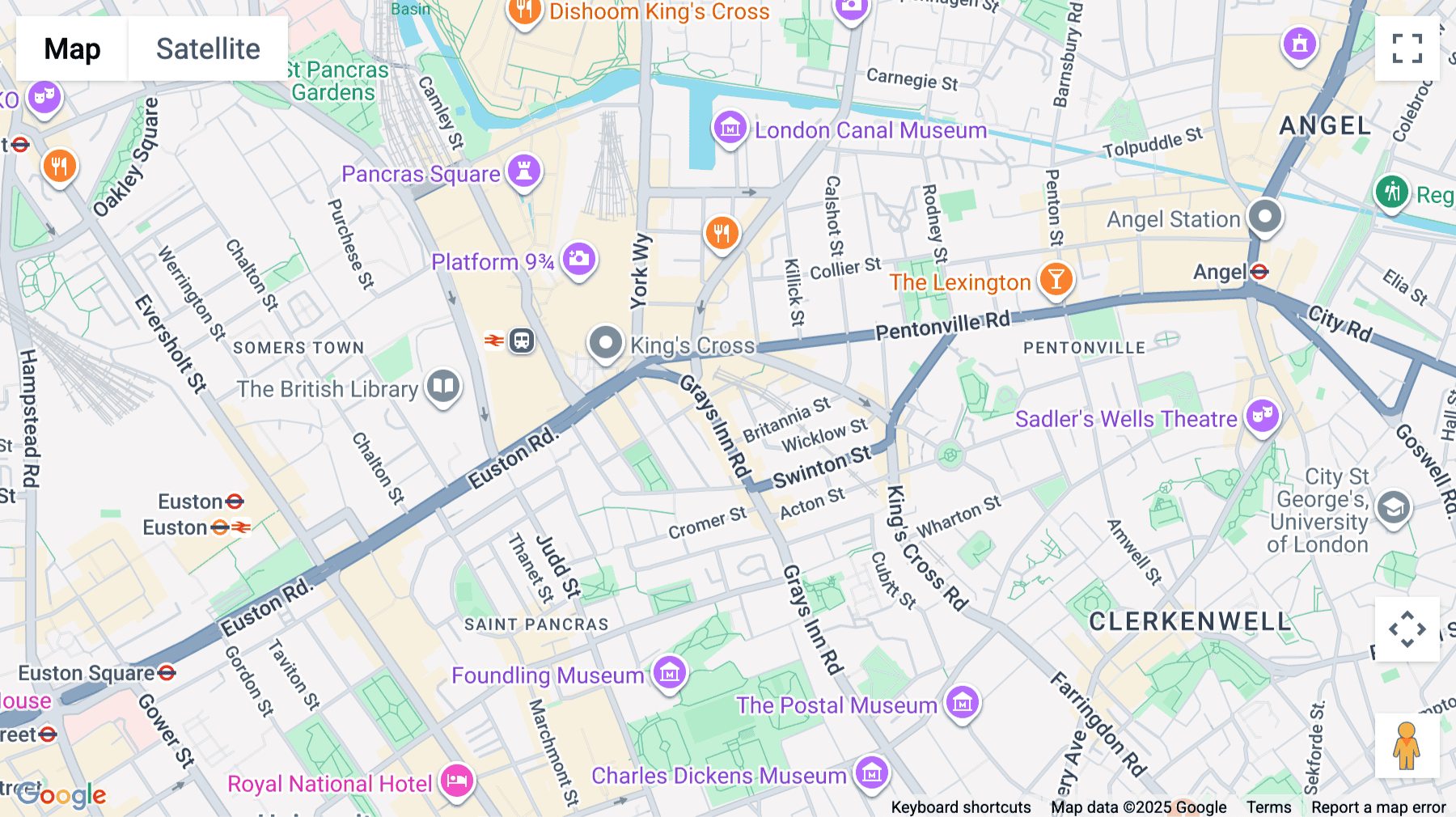 Click for interative map of Kings Cross Business Centre, 180-186 Kings Cross Road, London