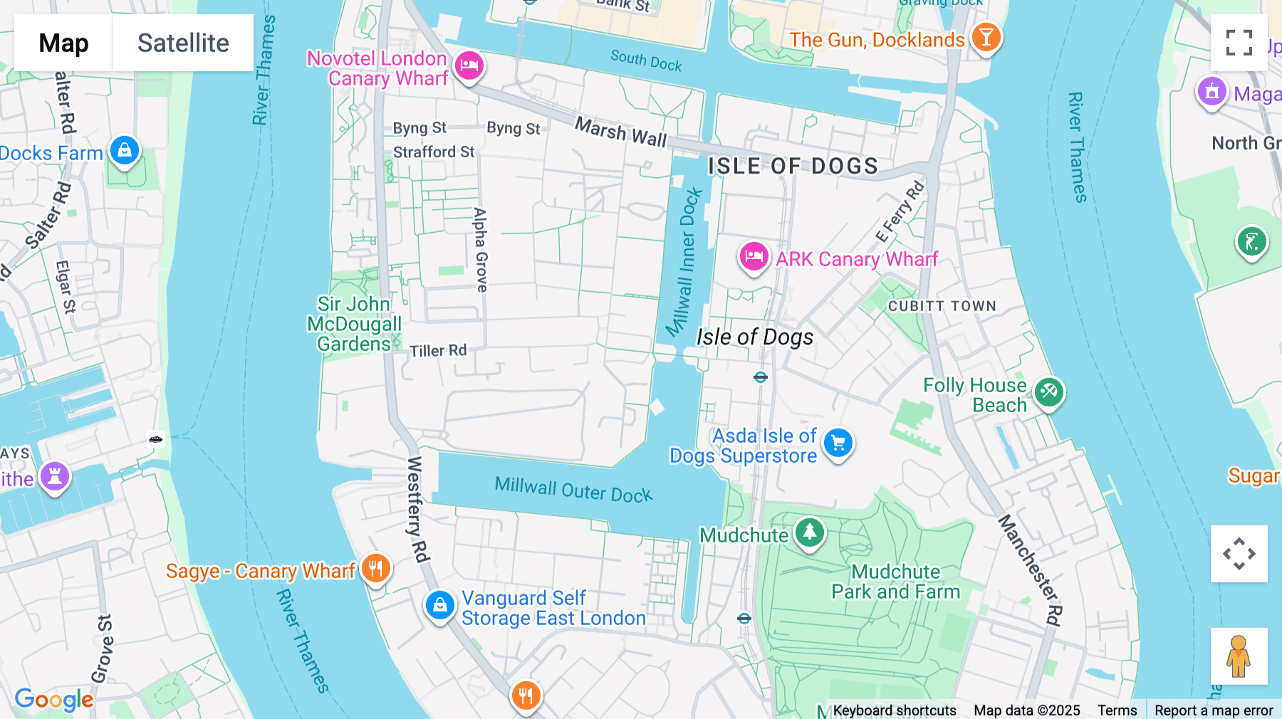Click for interative map of Davenport House, 16 Pepper Street, Tower Hamlets, London