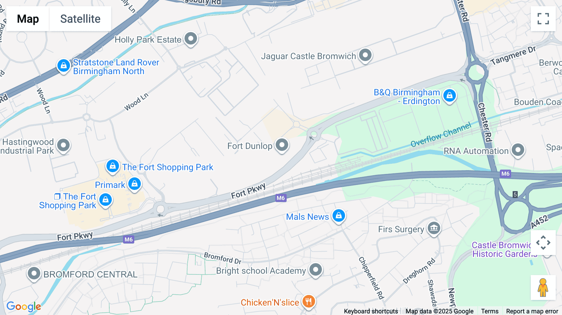 Click for interative map of Fort Dunlop, Fort Parkway, Birmingham, Birmingham