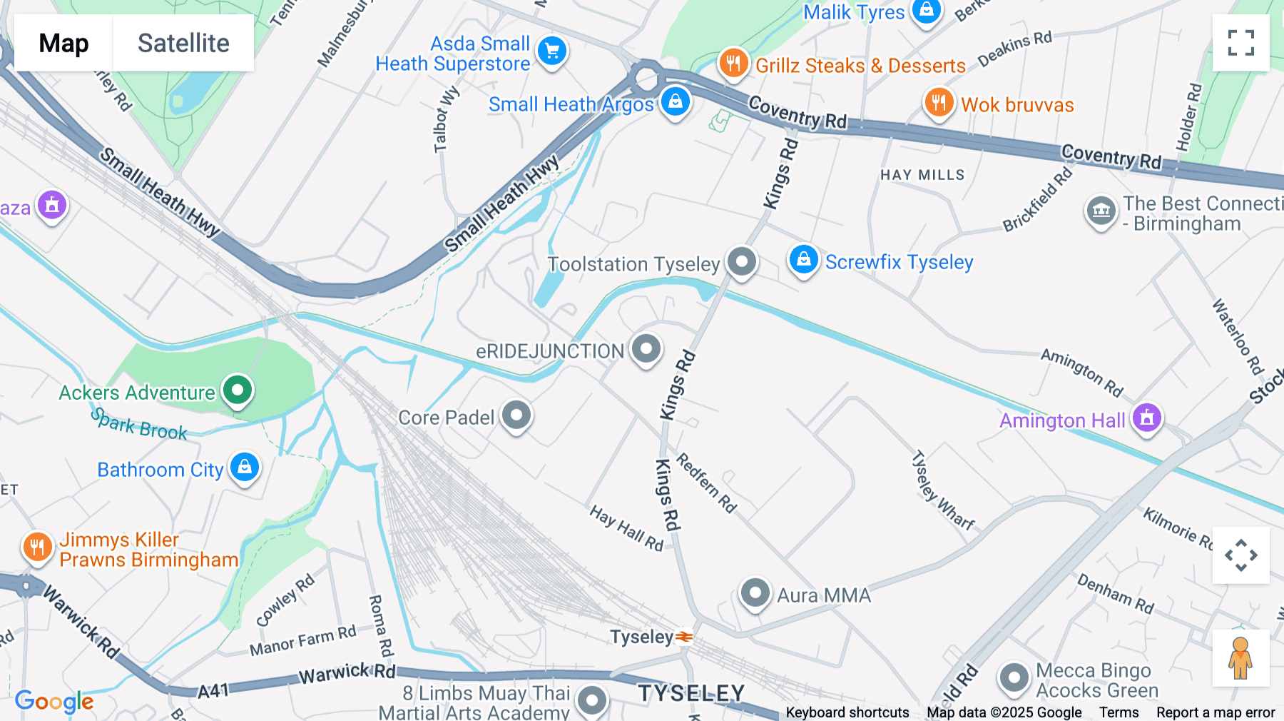 Click for interative map of Kings Road, Tyseley, Birmingham
