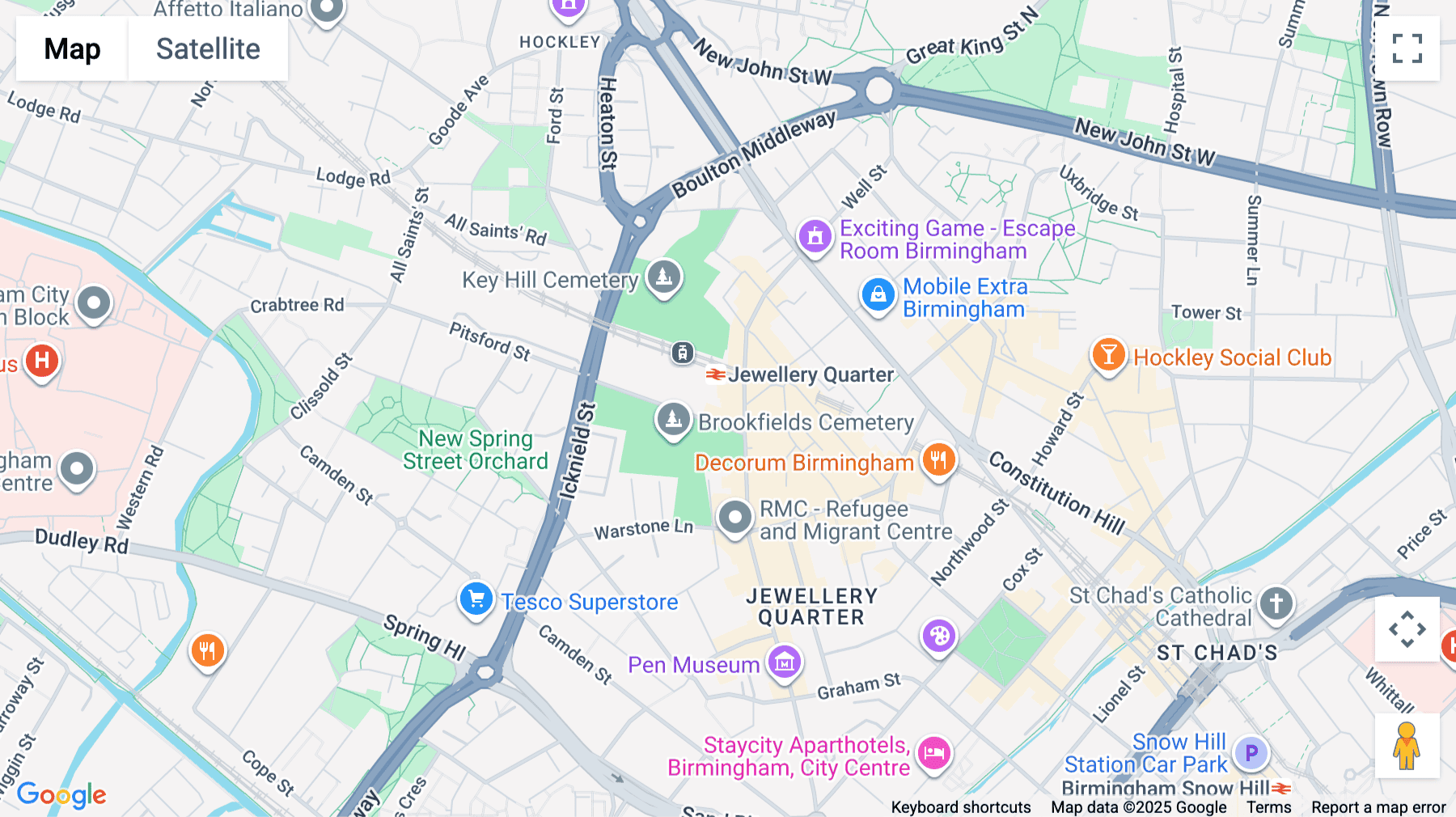 Click for interative map of 95 Spencer Street,  Birmingham, Birmingham