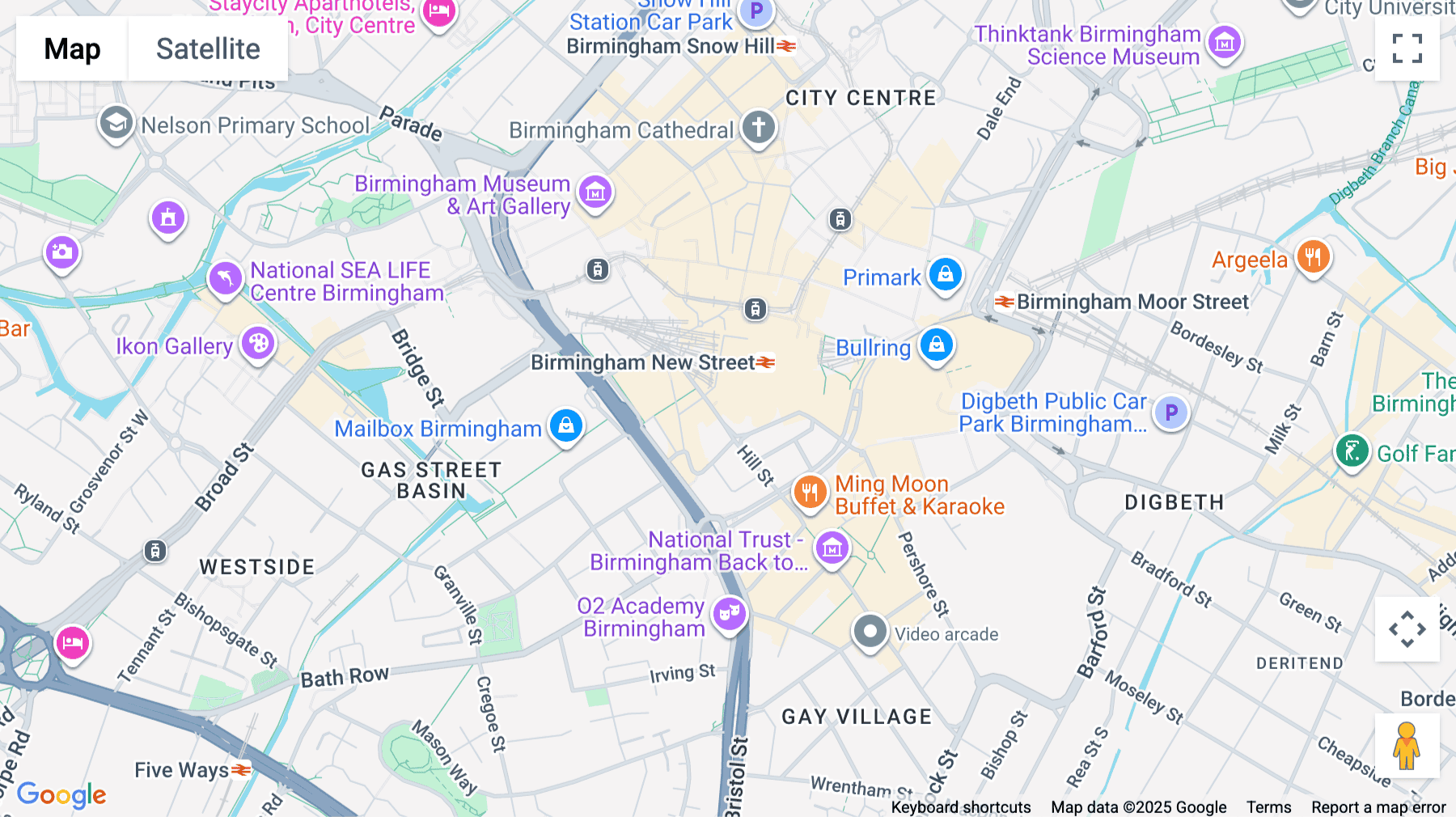 Click for interative map of Hill Street, Birmingham, Birmingham