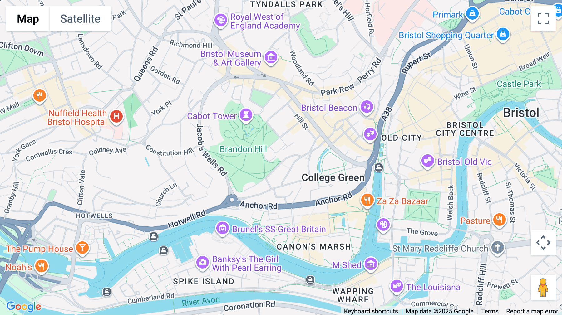 Click for interative map of St Brandon's House,  29 Great George Street, Bristol, Bristol