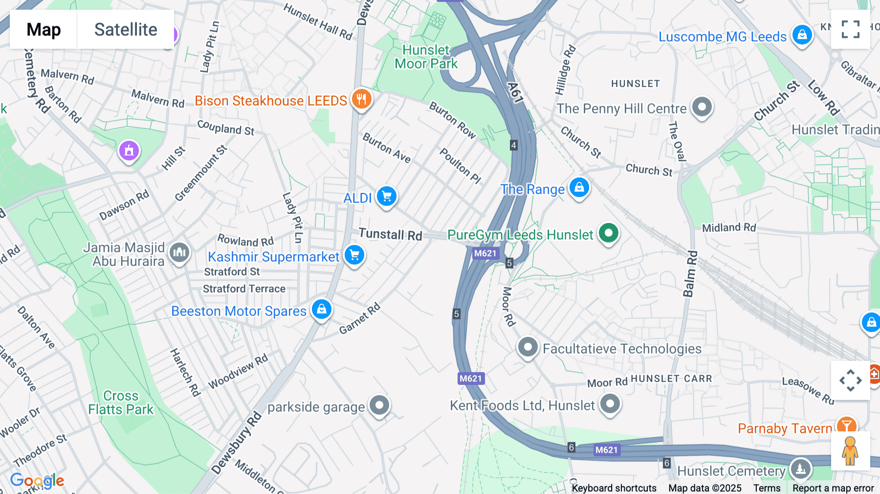 Click for interative map of Brooklands Court, Tunstall Road, Leeds, Leeds