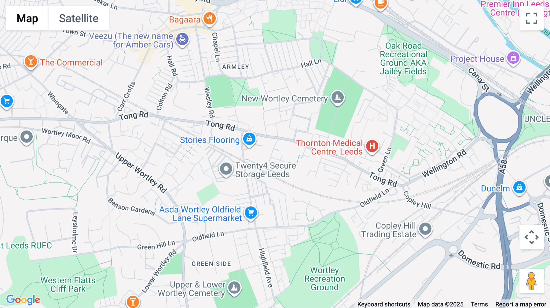 Click for interative map of Amberley Road, Off Tong Road, Wortley, Leeds, Leeds