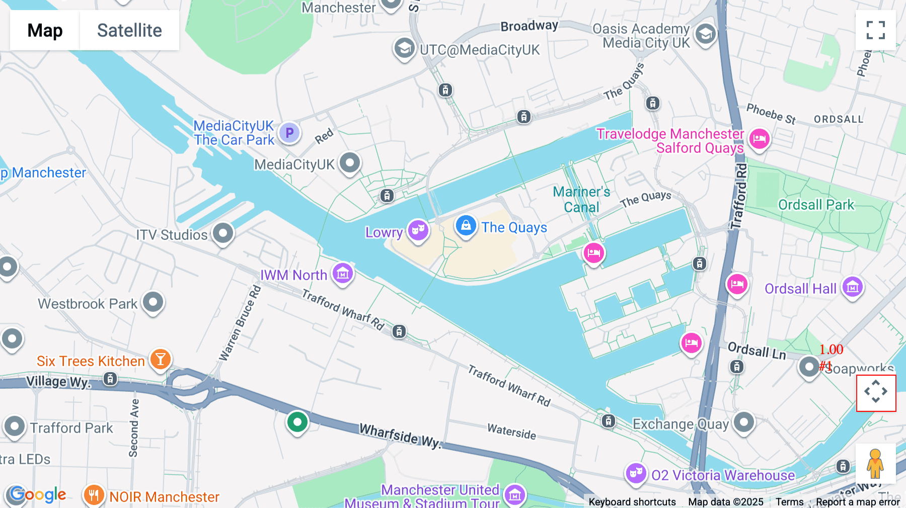 Click for interative map of Digital World Centre,  1 Lowry Plaza, The Quays, Manchester, Manchester