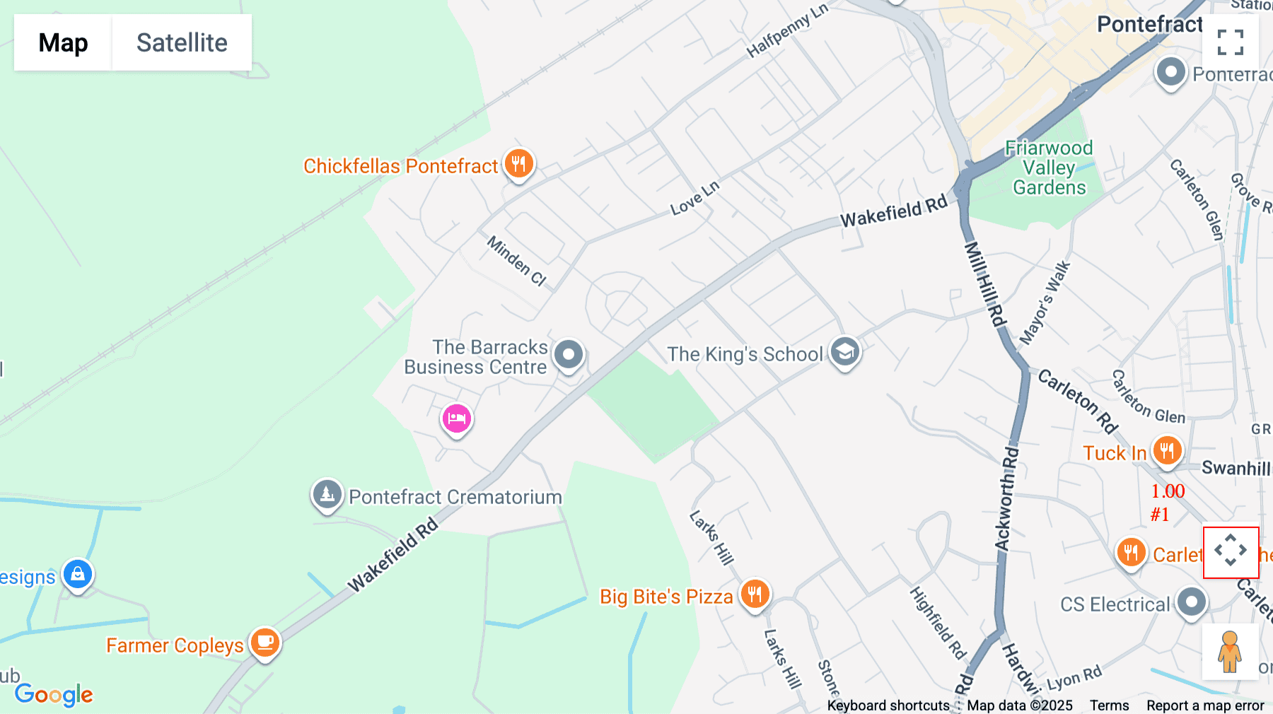 Click for interative map of The Barracks Business Centre, Wakefield Road, Pontefract, Pontefract