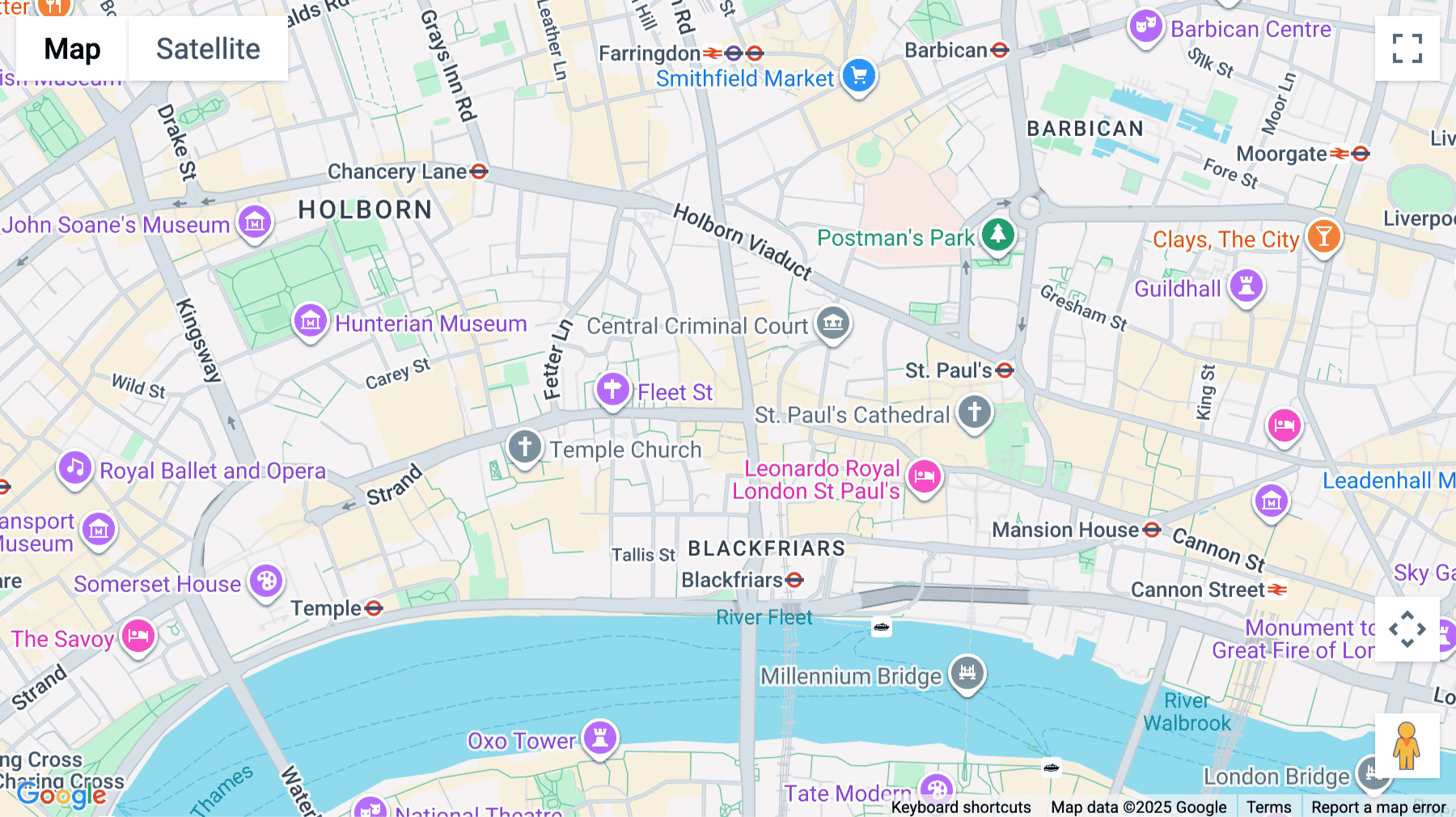 Click for interative map of 107-111 Fleet Street,  Holborn, London