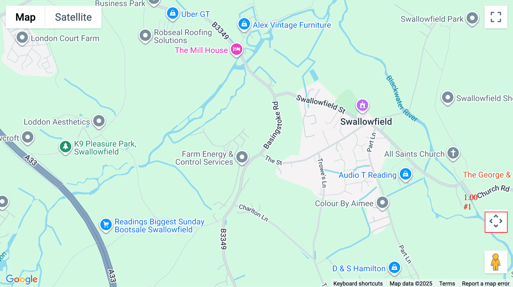 Click for interative map of Wyvols Court,  Old Basingstoke Road, Swallowfield, Reading, Berkshire, Reading